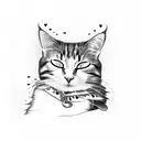 calico cat sleeping in a shoe tattoo design idea