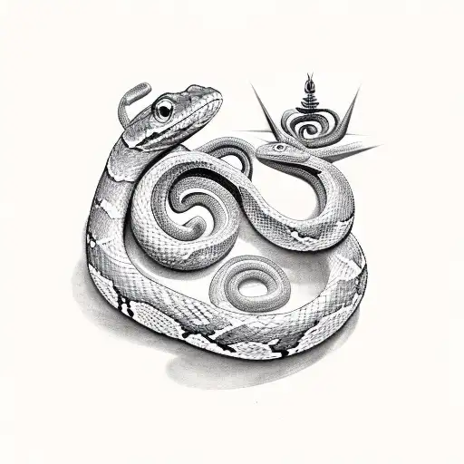 a snake worshipping Mahadev tattoo design idea
