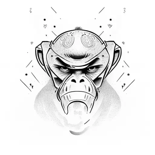 vil monkey boxer tattoo design idea