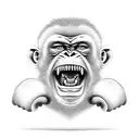 angry monkey boxer tattoo design idea