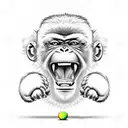 angry monkey boxer tattoo design idea