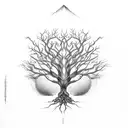 Tree of Life Yggdrasil roots and branches tattoo design idea