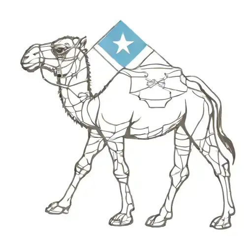 camel somalia flag tattoo design idea
