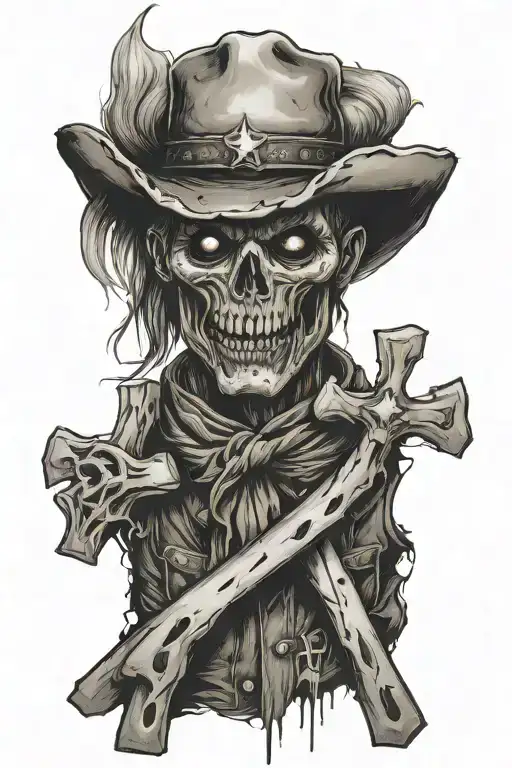 Cowboy cross tattoo tattoo design idea