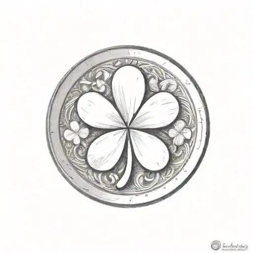 4 leaf clover coin  tattoo design idea
