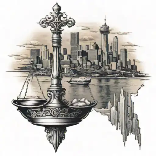 libra from chicago skyline tattoo design idea