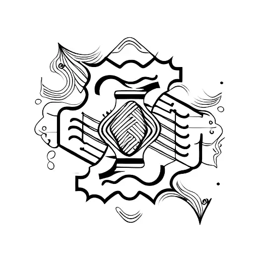 electric and acoustic guitar mixed up tattoo design idea