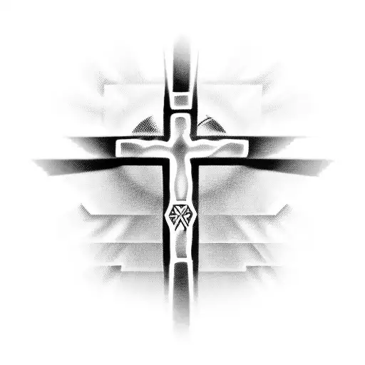 jesus on cross cybersigilism tattoo design idea