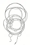 infinity symbol and circle chained together representing the circle of life stuck like a ring to the universe tattoo design idea