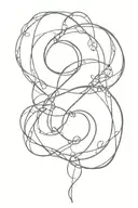 infinity symbol and circle chained together representing the circle of life stuck like a ring to the universe tattoo design idea