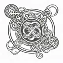 infinity symbol with a life circle stuck on it  tattoo design idea