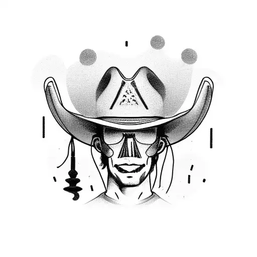 depressed cowboy  tattoo design idea