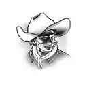 depressed cowboy  tattoo design idea