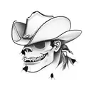 depressed cowboy  tattoo design idea