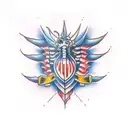 spine with blue spinal cord tattoo design idea