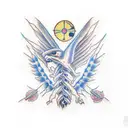 spine with blue spinal cord tattoo design idea