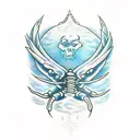 spine with blue spinal cord tattoo design idea