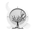 willow tree with a clock in it  tattoo design idea
