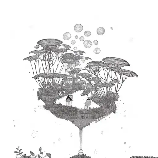 urban micro green farm tattoo design idea