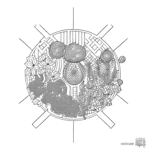 urban micro green farm tattoo design idea