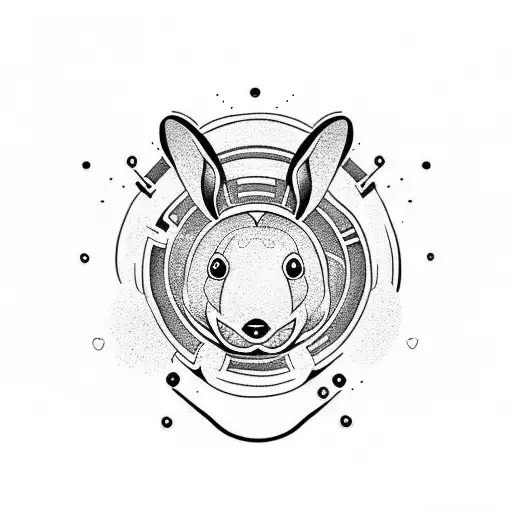 cute simple tribal bunny bear bee and otter tattoo design idea