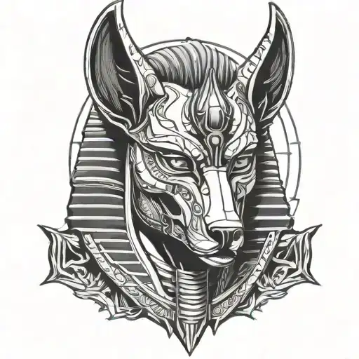 egyptian god anubis tattoo design idea