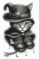 draw puss in boots tattoo design idea