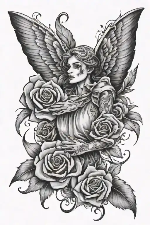 happiness and despair tattoo design idea