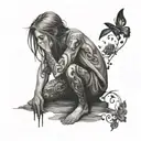 loneliness and despair tattoo design idea