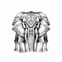 The head of an elephant looking forward with the third eye of enlightenment located on the forehead tattoo design idea