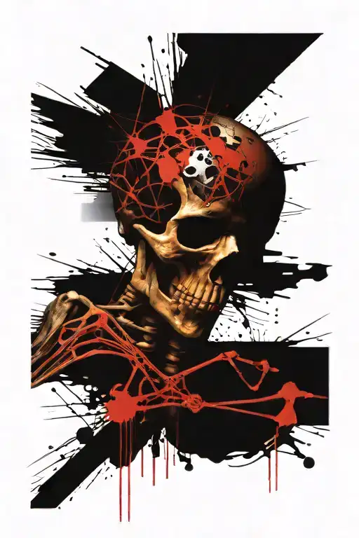 human skeleton fractal rays to the Universal mind tattoo design idea