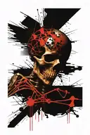 human skeleton fractal rays to the Universal mind tattoo design idea