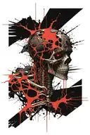 human skeleton fractal rays to the Universal mind tattoo design idea