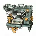 middle piece from a 45 record player tattoo design idea