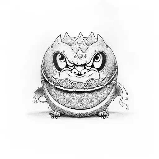 daruma and dragon tattoo design idea