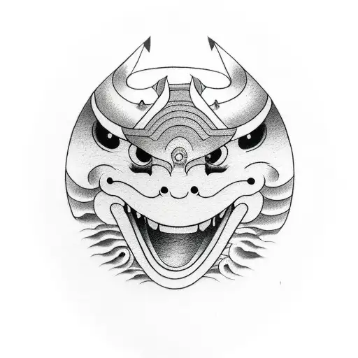 daruma and dragón next to it tattoo design idea