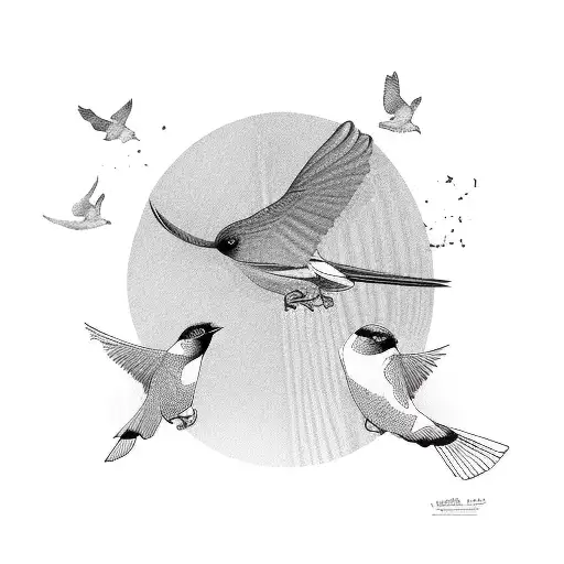 bird flying away  tattoo design idea