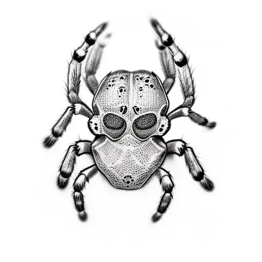 spider with skulls tattoo design idea