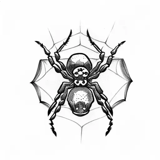 spider with skulls tattoo design idea