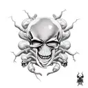 spider with skulls tattoo design idea