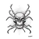 spider with skulls tattoo design idea