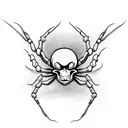 spider with skulls tattoo design idea