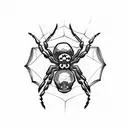 spider with skulls tattoo design idea