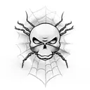 spider with skulls tattoo design idea