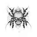 spider with skulls tattoo design idea