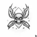 spider with skulls tattoo design idea