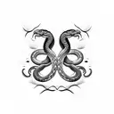 double headed snake tattoo design idea