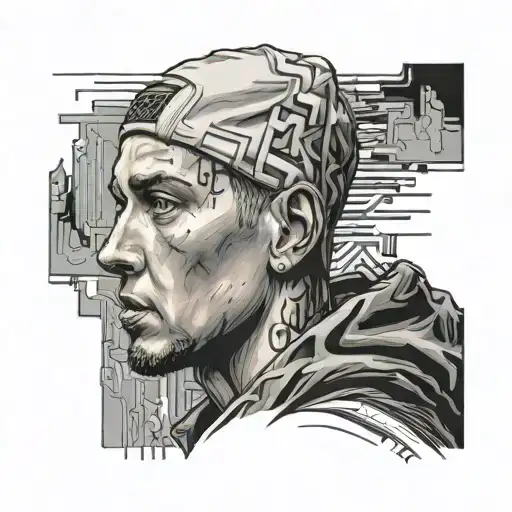 Rap boy eminem tattoo design idea