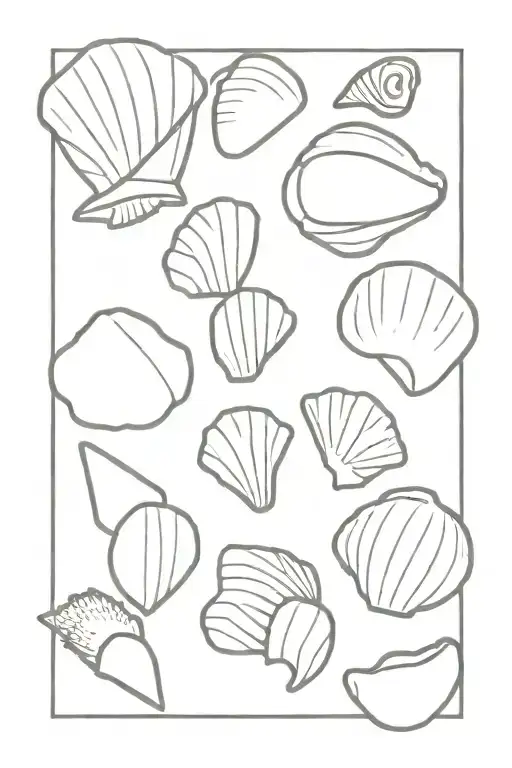 seashells coconut   tattoo design idea