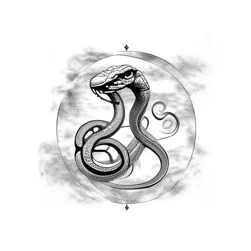 snake leonardo de vinci tattoo design idea